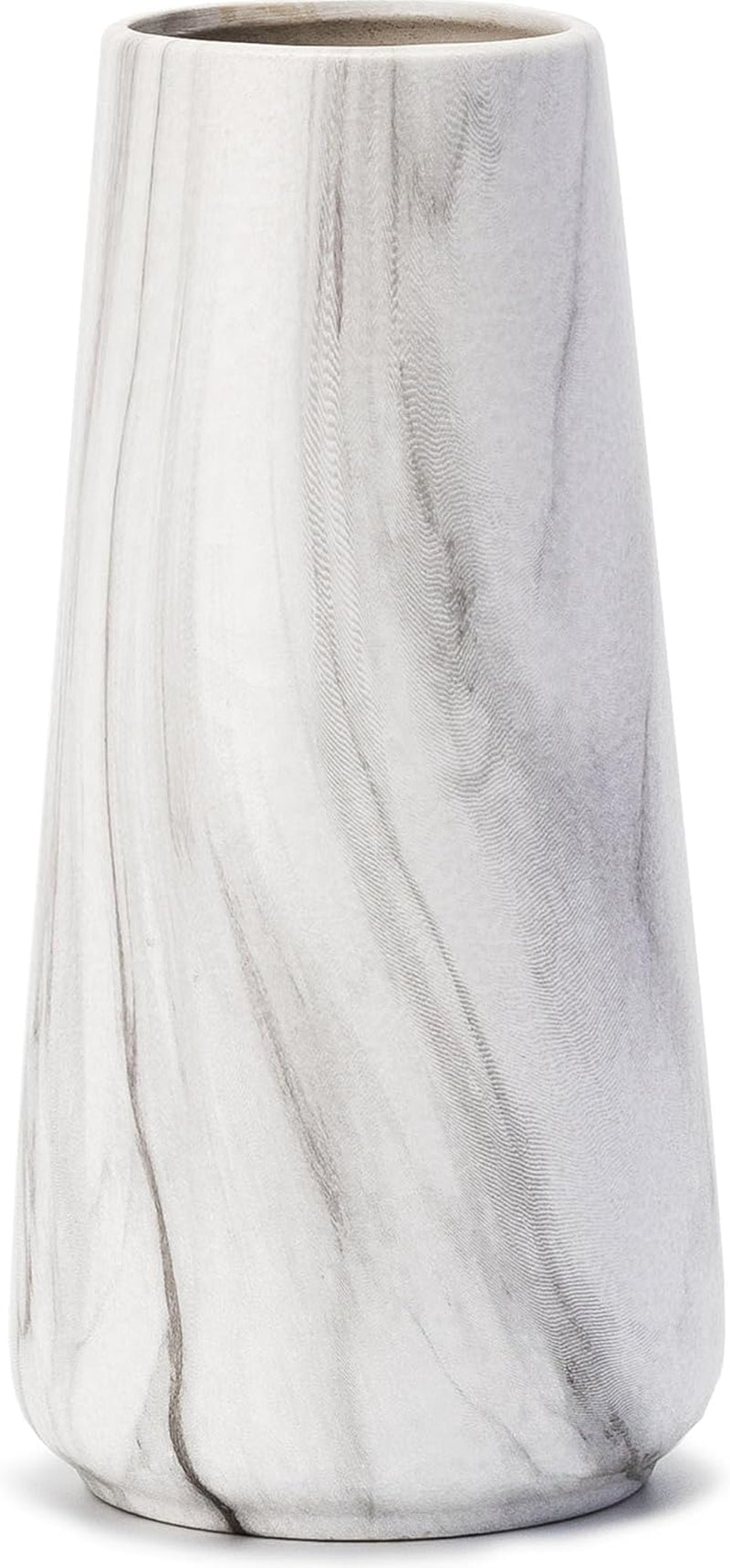 Bright White Vase - 6“ White Ceramic Flower Vase, Boho Vases for Pampas Grass, Minimalist Modern Vases for Home Decor, Table Shelf Living Room Farmhouse Decor