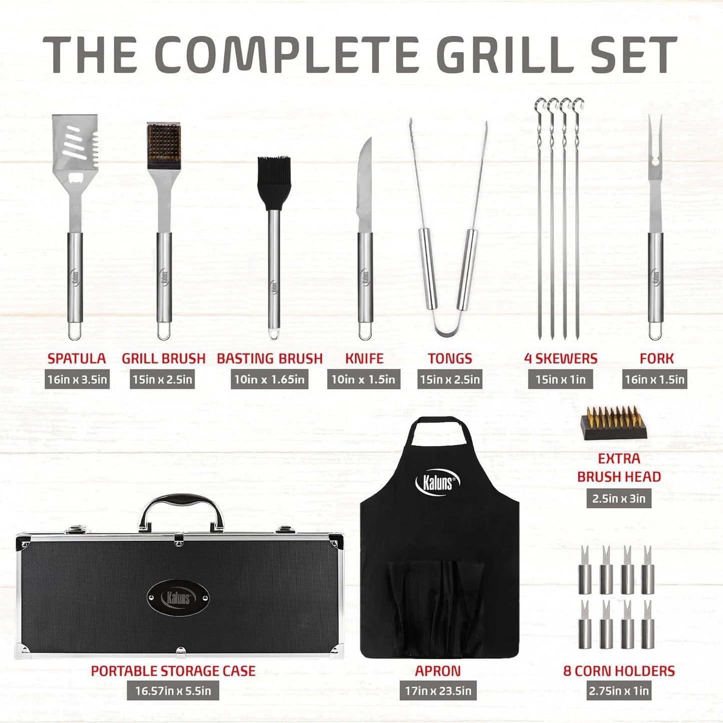 Heavy-Duty Stainless Steel BBQ Grill Tool Set | Grilling Accessories & Gifts for Men, Dad, Christmas, Birthday