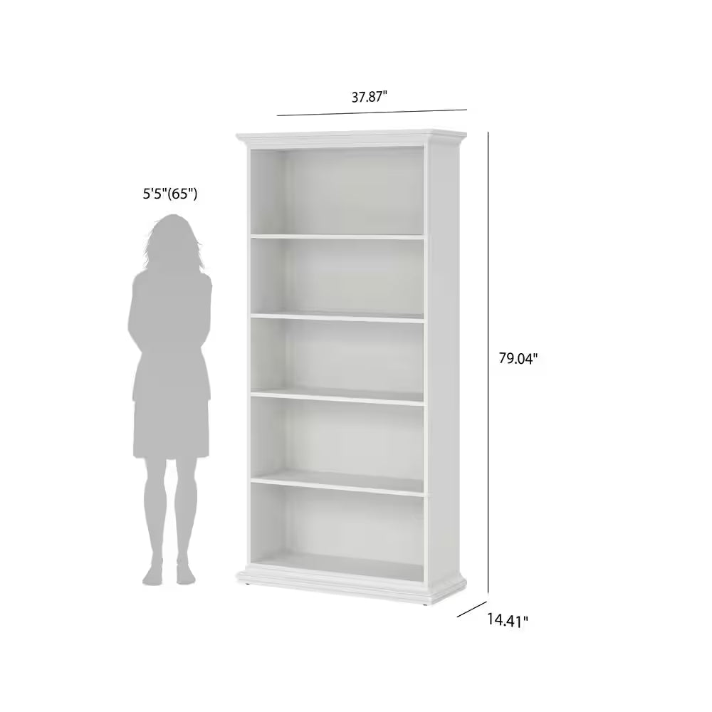 Sonoma White 5-Shelf Bookcase | Modern Open Storage Display