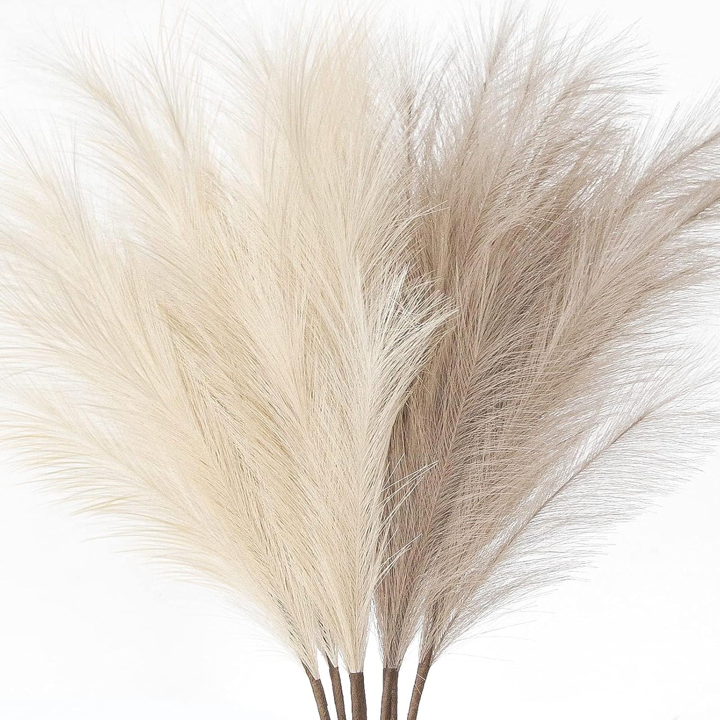 7-Pcs 38"/3.1FT Faux Pampas Grass Large Tall Fluffy Artificial Fake Flower Boho Decor Bulrush Reed Grass for Vase Filler Farmhouse Home Wedding Decor (Green)
