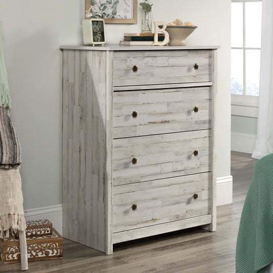 River Ranch 4- Drawer Dresser | White Plank Finish Bedroom Chest