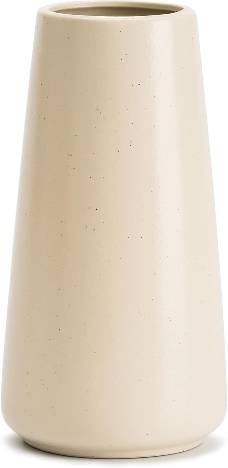 Bright White Vase - 6“ White Ceramic Flower Vase, Boho Vases for Pampas Grass, Minimalist Modern Vases for Home Decor, Table Shelf Living Room Farmhouse Decor