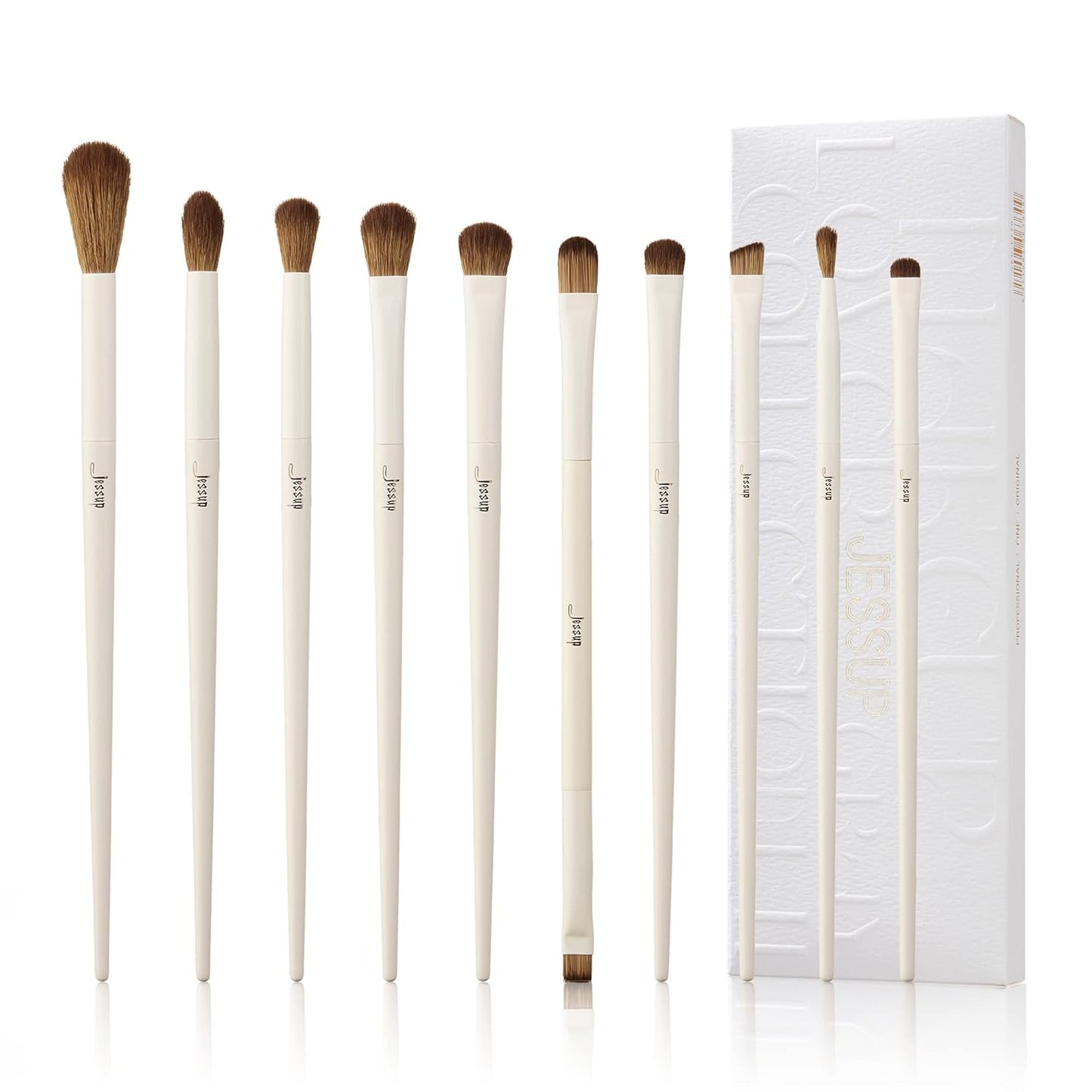 14-Piece Makeup Brush Set – Premium Synthetic Brushes for Foundation, Contour, Blush, Eyeshadow & Blending, Light Grey