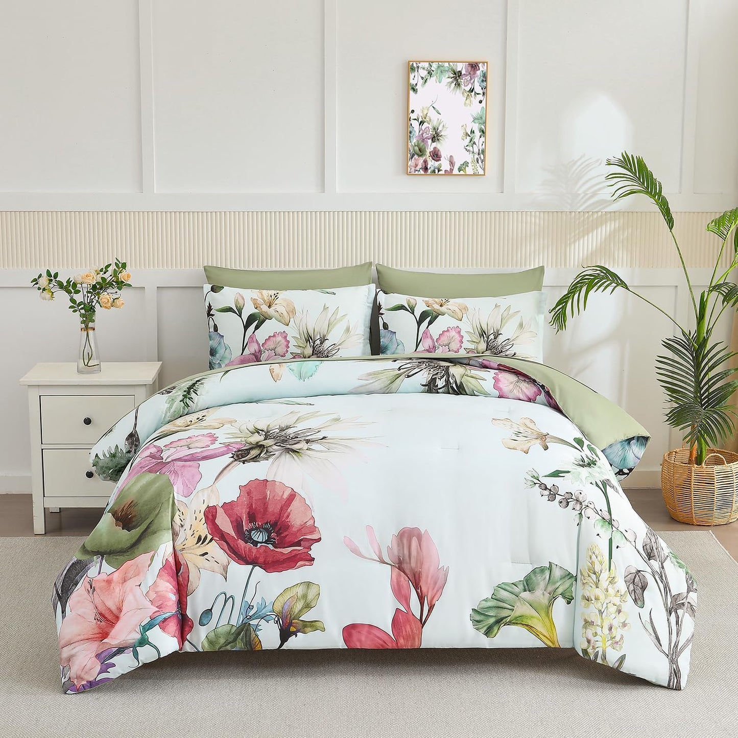 7-Piece Bed in a Bag Comforter Set | Reversible Soft Microfiber Bedding, All-Season Sheet Set