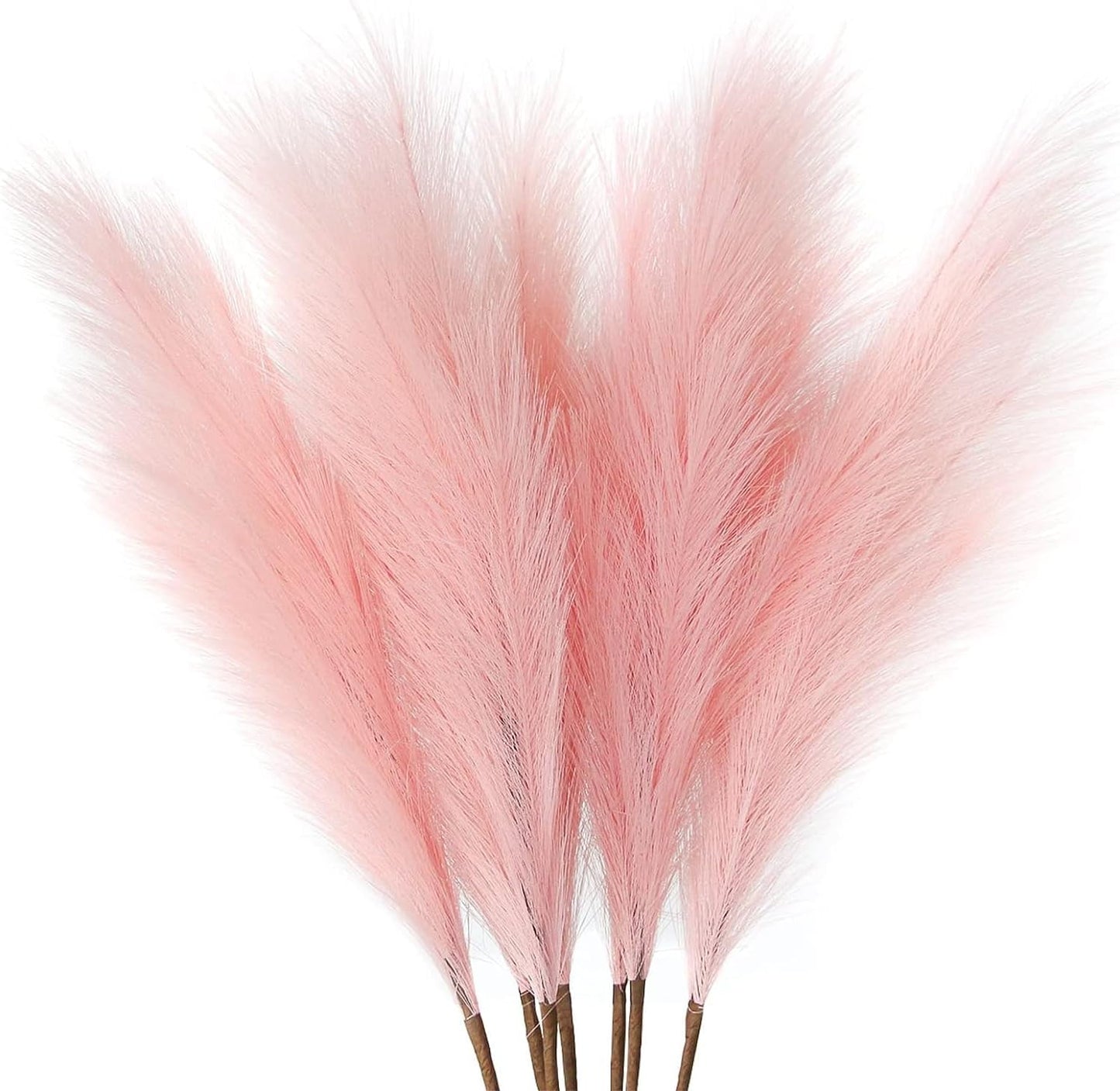 7-Pcs 38"/3.1FT Faux Pampas Grass Large Tall Fluffy Artificial Fake Flower Boho Decor Bulrush Reed Grass for Vase Filler Farmhouse Home Wedding Decor (Green)