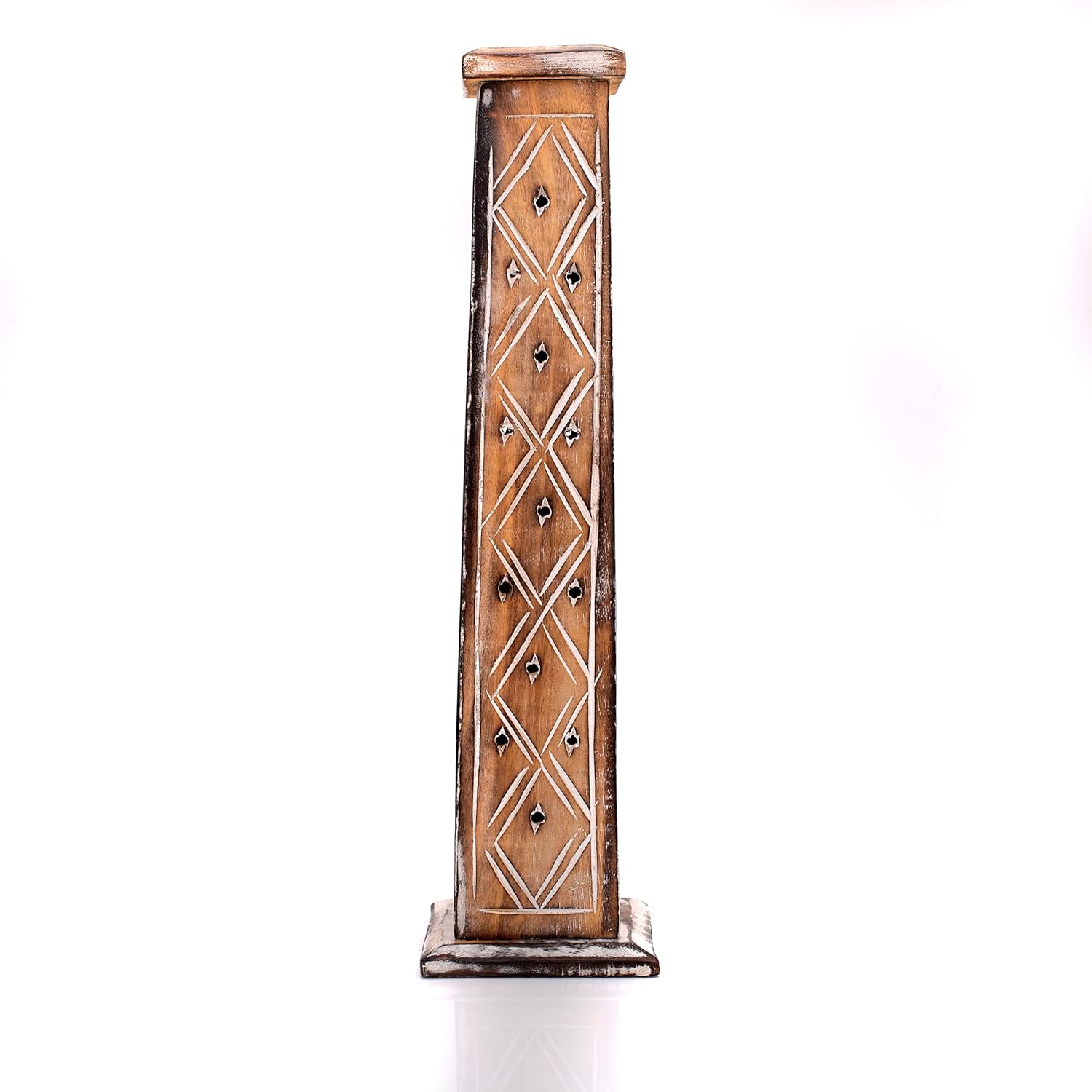Wooden Incense Burner Tower | Stick & Cone Holder for Meditation & Home Fragrance