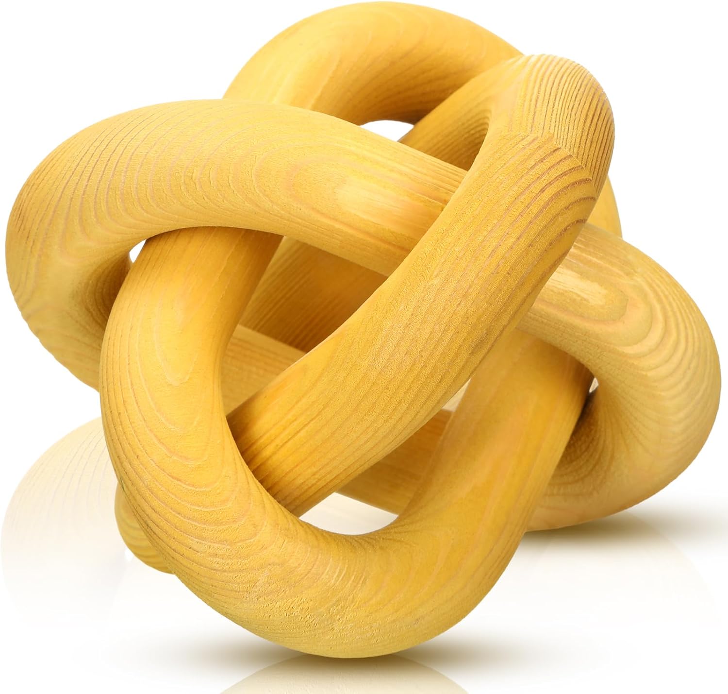 3 Link Wood Knot Decor | Hand-Carved Boho Coffee Table & Shelf Decoration, Rustic Modern Home Accent