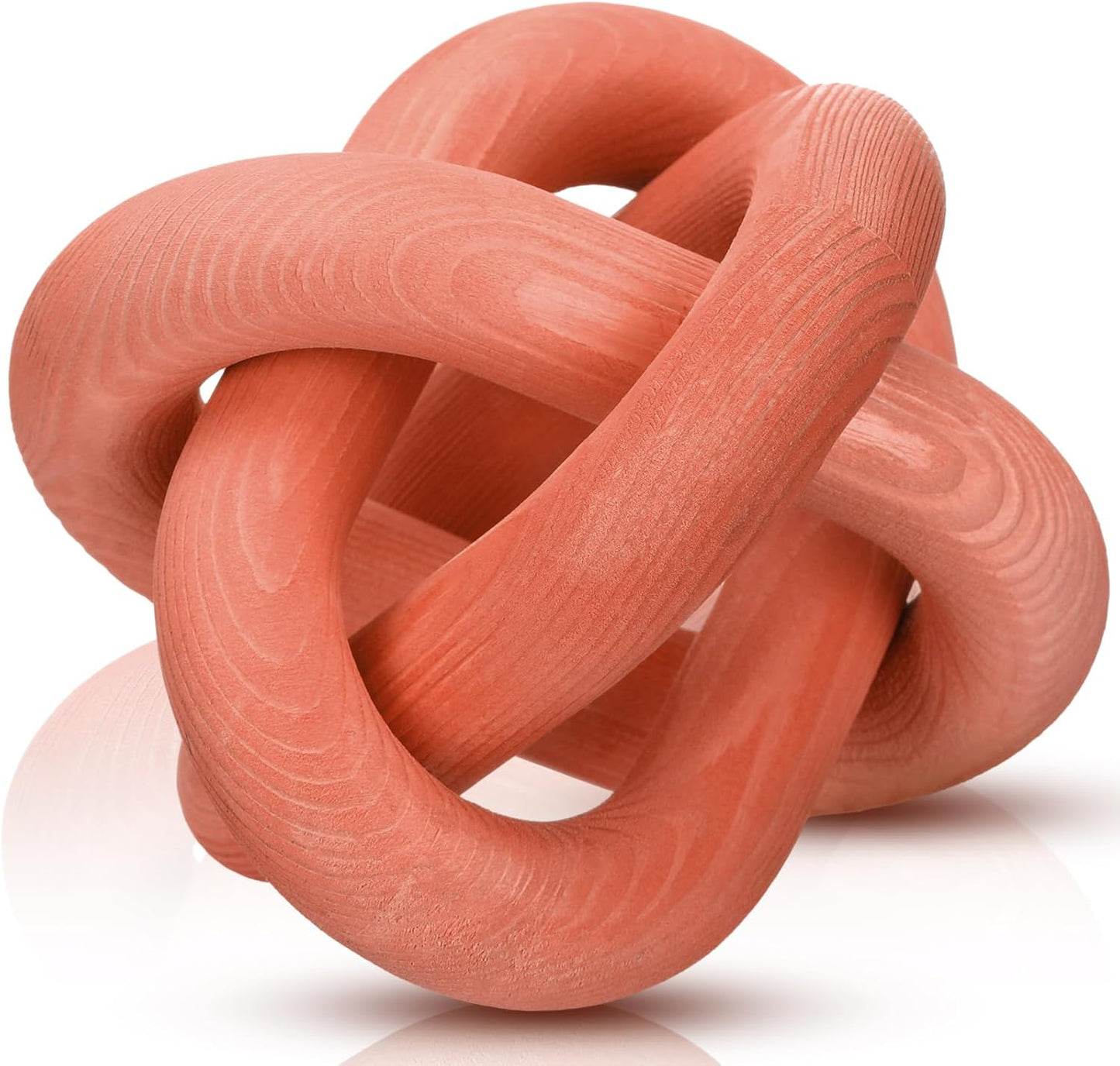 3 Link Wood Knot Decor | Hand-Carved Boho Coffee Table & Shelf Decoration, Rustic Modern Home Accent