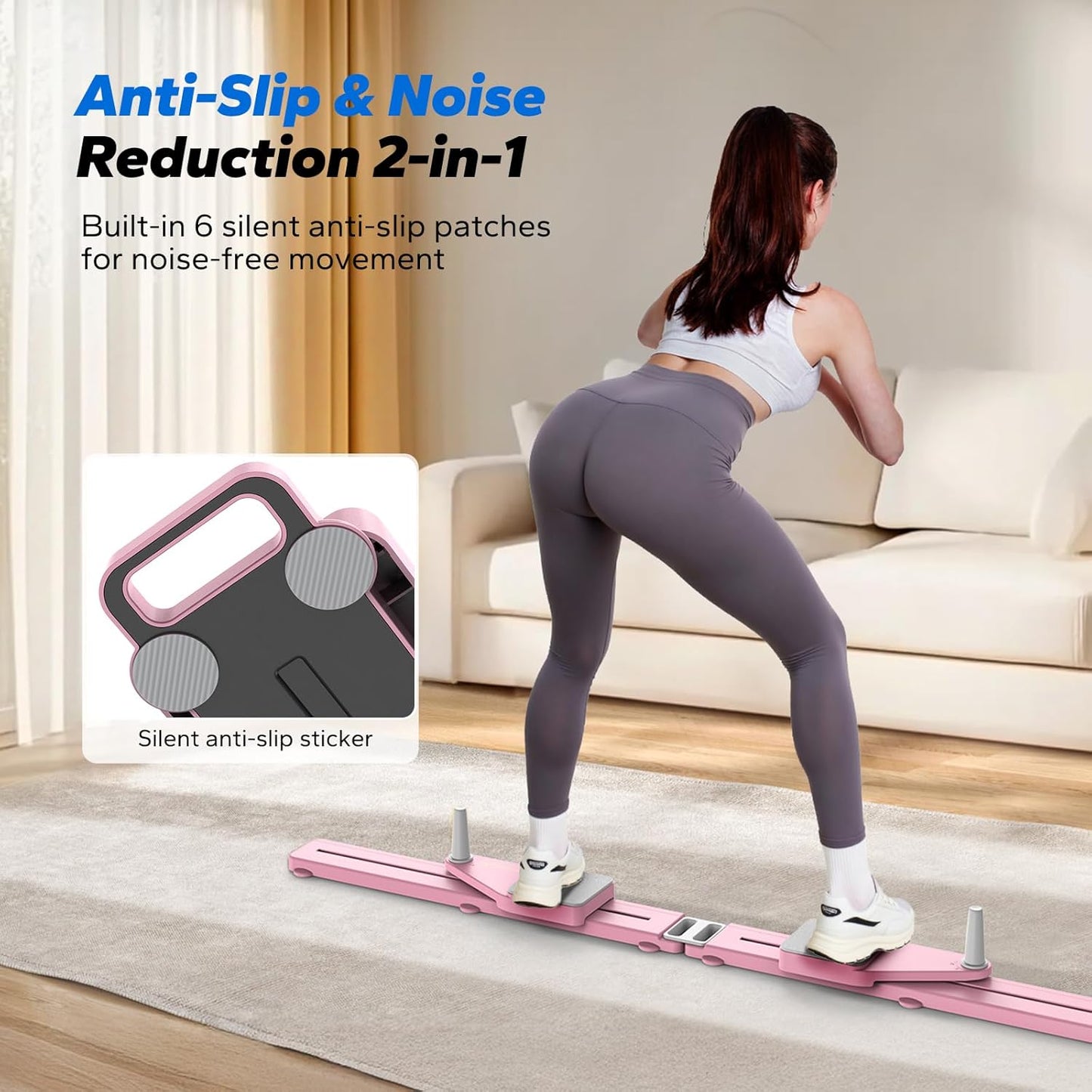 Multifunctional Pilates Board with Detachable Ab Trainer, Anti-Slip Design, and Portability for Core Workouts - Ideal Home Gym Equipment for Women