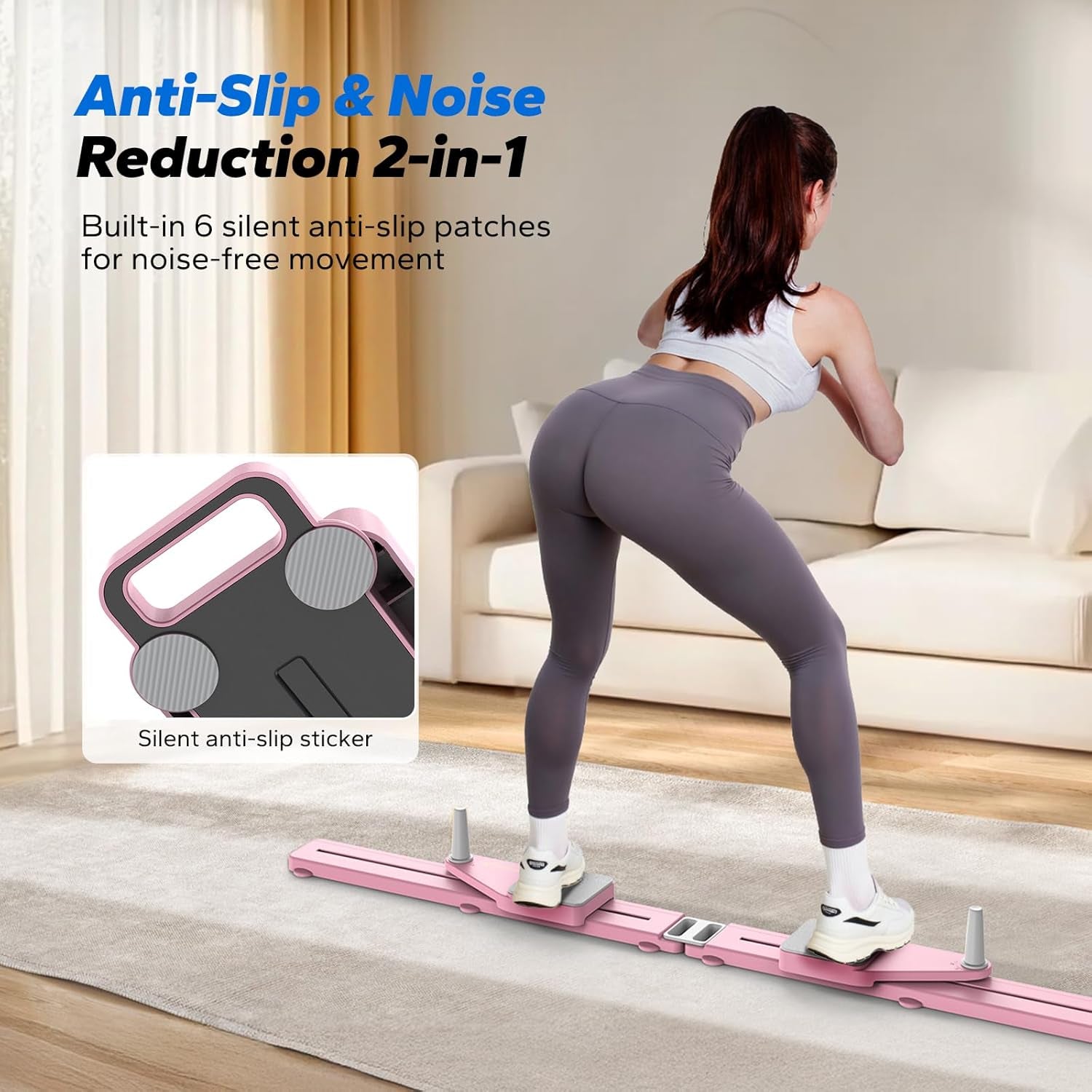 Multifunctional Pilates Board with Detachable Ab Trainer, Anti-Slip Design, and Portability for Core Workouts - Ideal Home Gym Equipment for Women