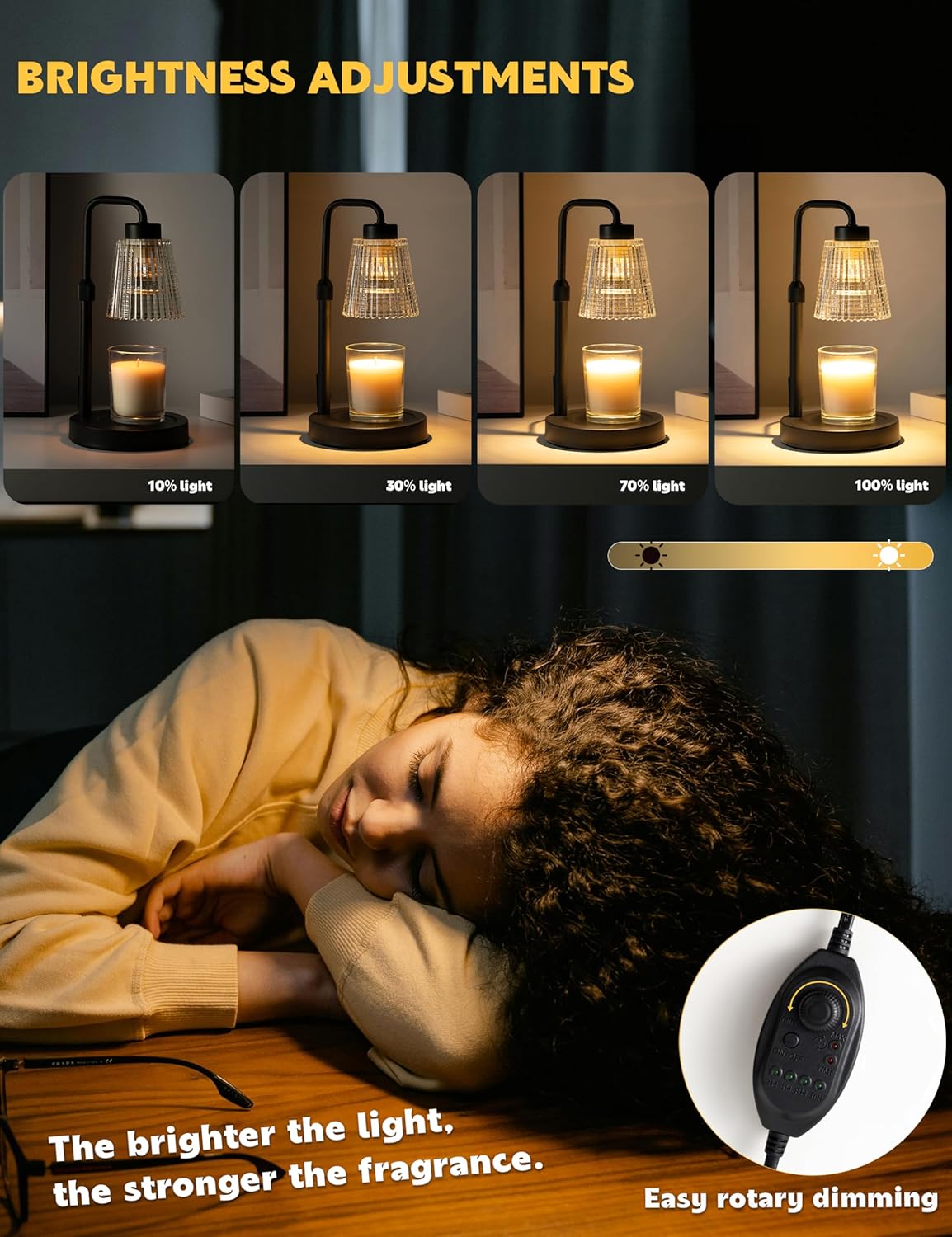 Candle Warmer Lamp with Timer & Dimmable Light – Wax Melt & Jar Candle Warmer