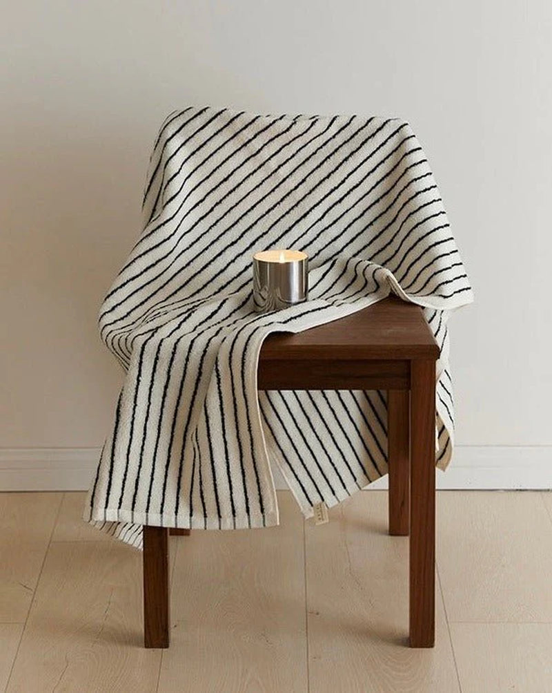 Retro Style 100% Organic Combed Cotton Striped Bath Towel | Soft & Absorbent