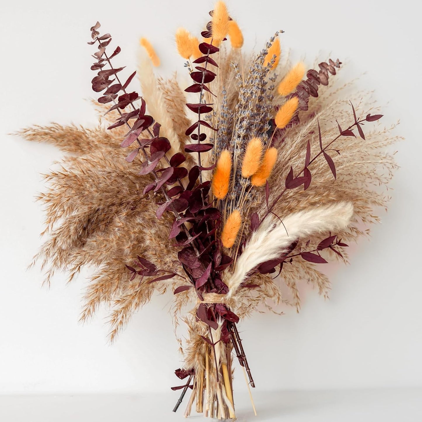 Green Pampas Grass Boho Bouquet | Lavender & Eucalyptus Dried Flowers Home, Bedroom & Wedding Décor