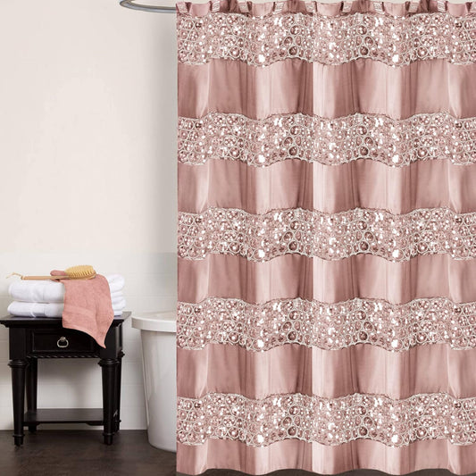 Sinatra Collection Shower Curtain | Blush Pink Modern Bathroom Décor