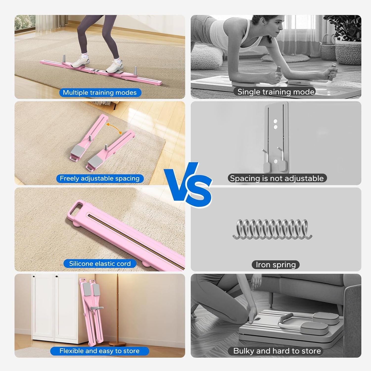 Multifunctional Pilates Board with Detachable Ab Trainer, Anti-Slip Design, and Portability for Core Workouts - Ideal Home Gym Equipment for Women