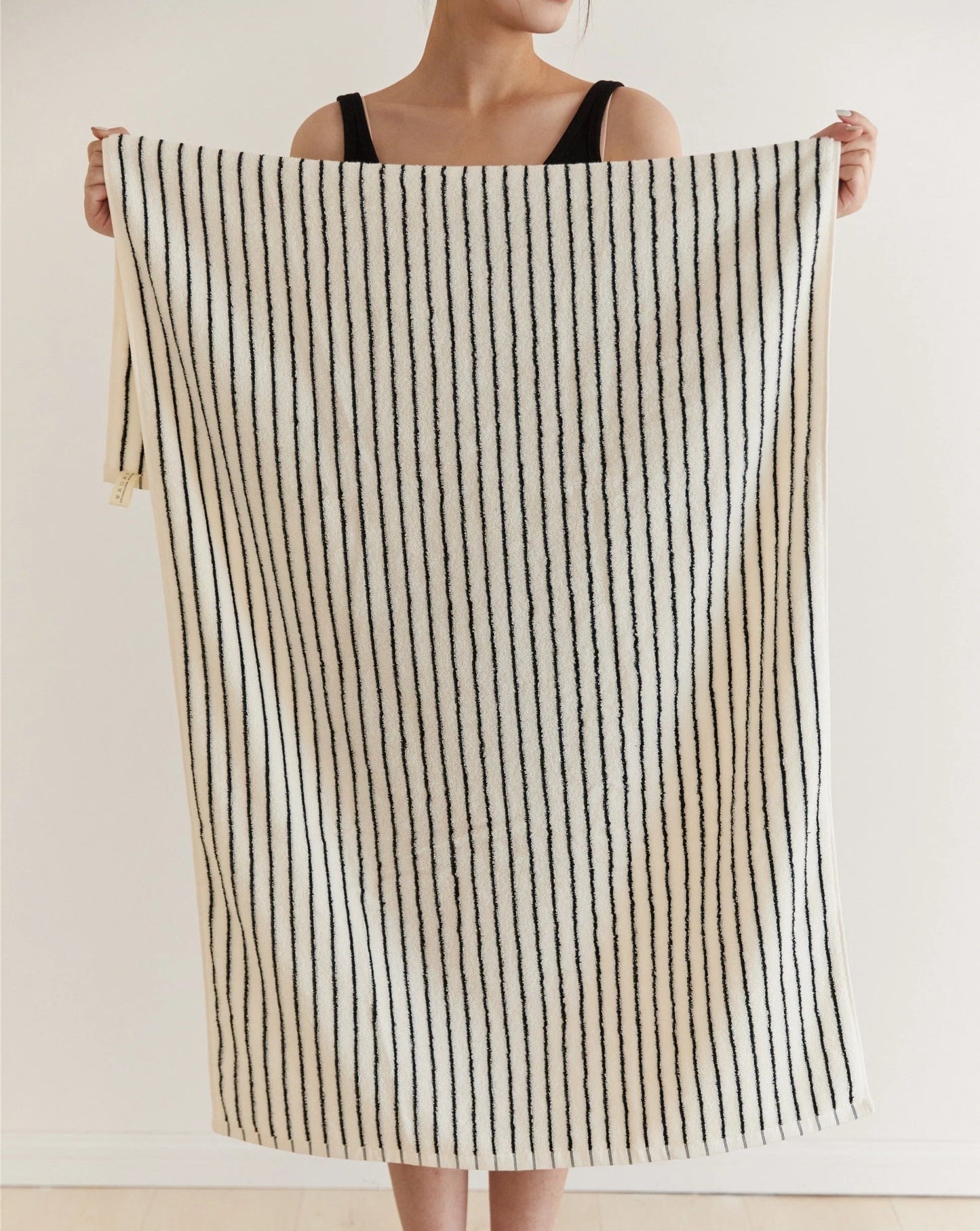 Retro Style 100% Organic Combed Cotton Striped Bath Towel | Soft & Absorbent