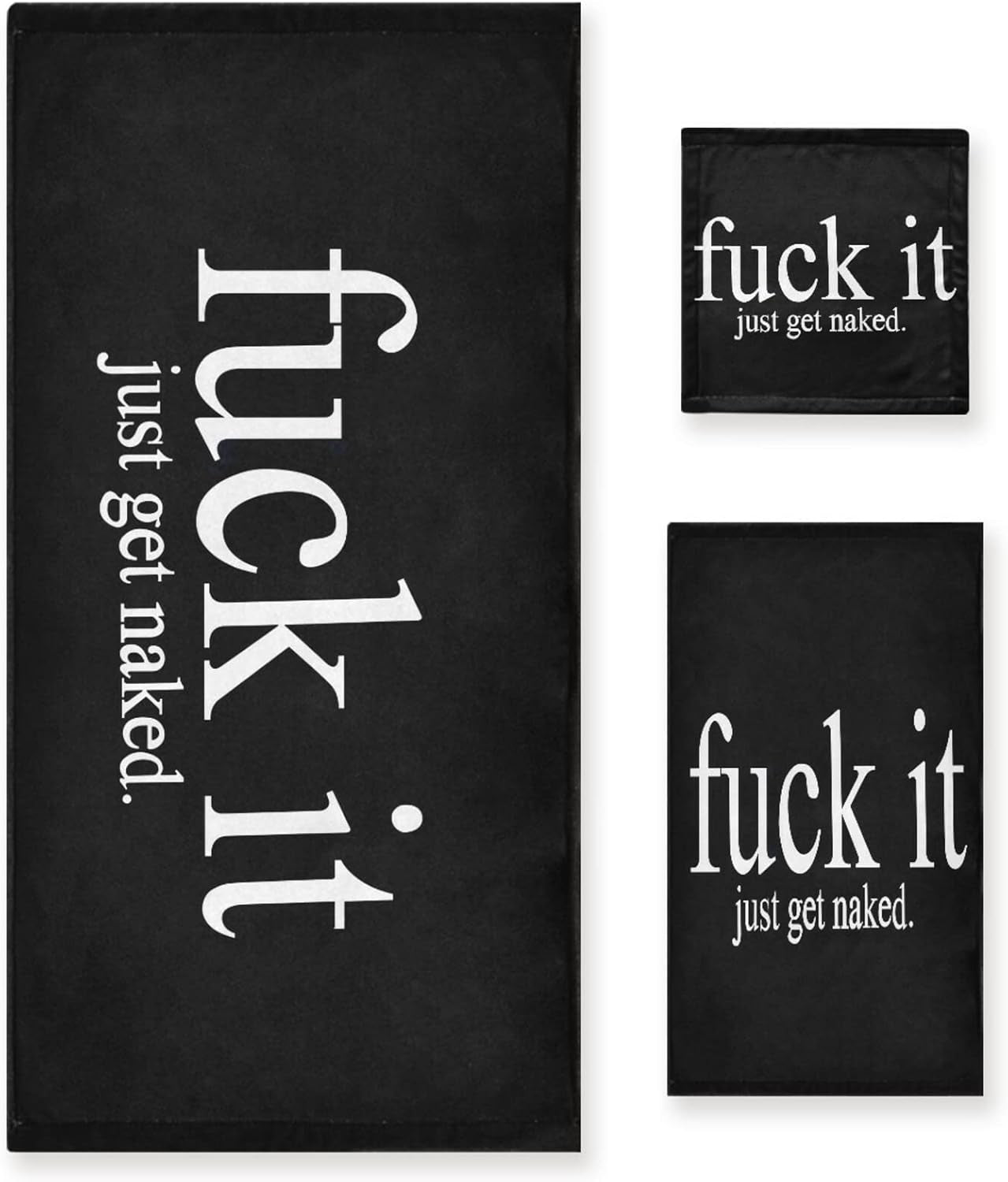 3-Piece Aztec Boho Bath Towel Set | Soft, Highly Absorbent Black & White Tribal Towels for Bathroom, Spa & Hotel