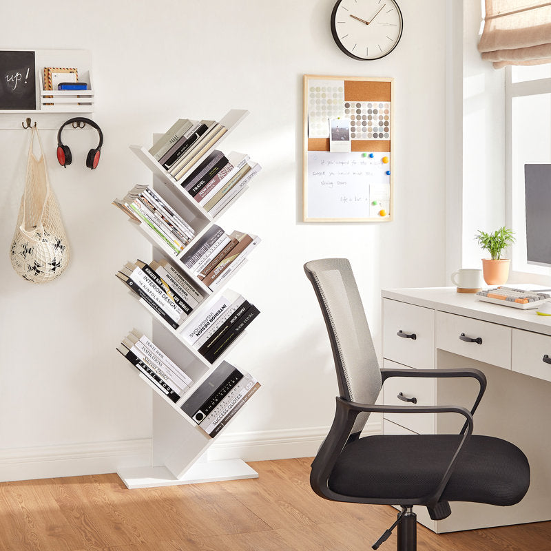 Trivette Geometric Bookcase | Modern Multi-Tier Display Shelf