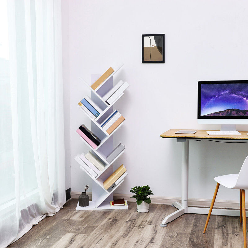 Trivette Geometric Bookcase | Modern Multi-Tier Display Shelf