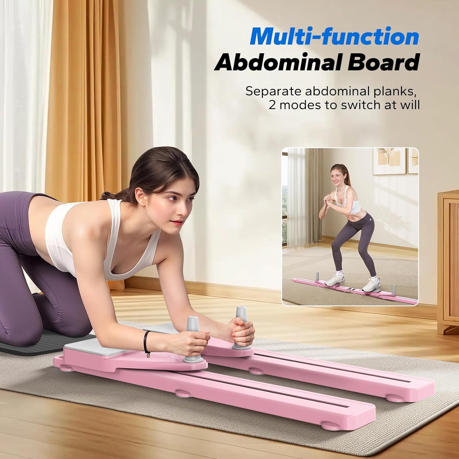 Multifunctional Pilates Board with Detachable Ab Trainer, Anti-Slip Design, and Portability for Core Workouts - Ideal Home Gym Equipment for Women