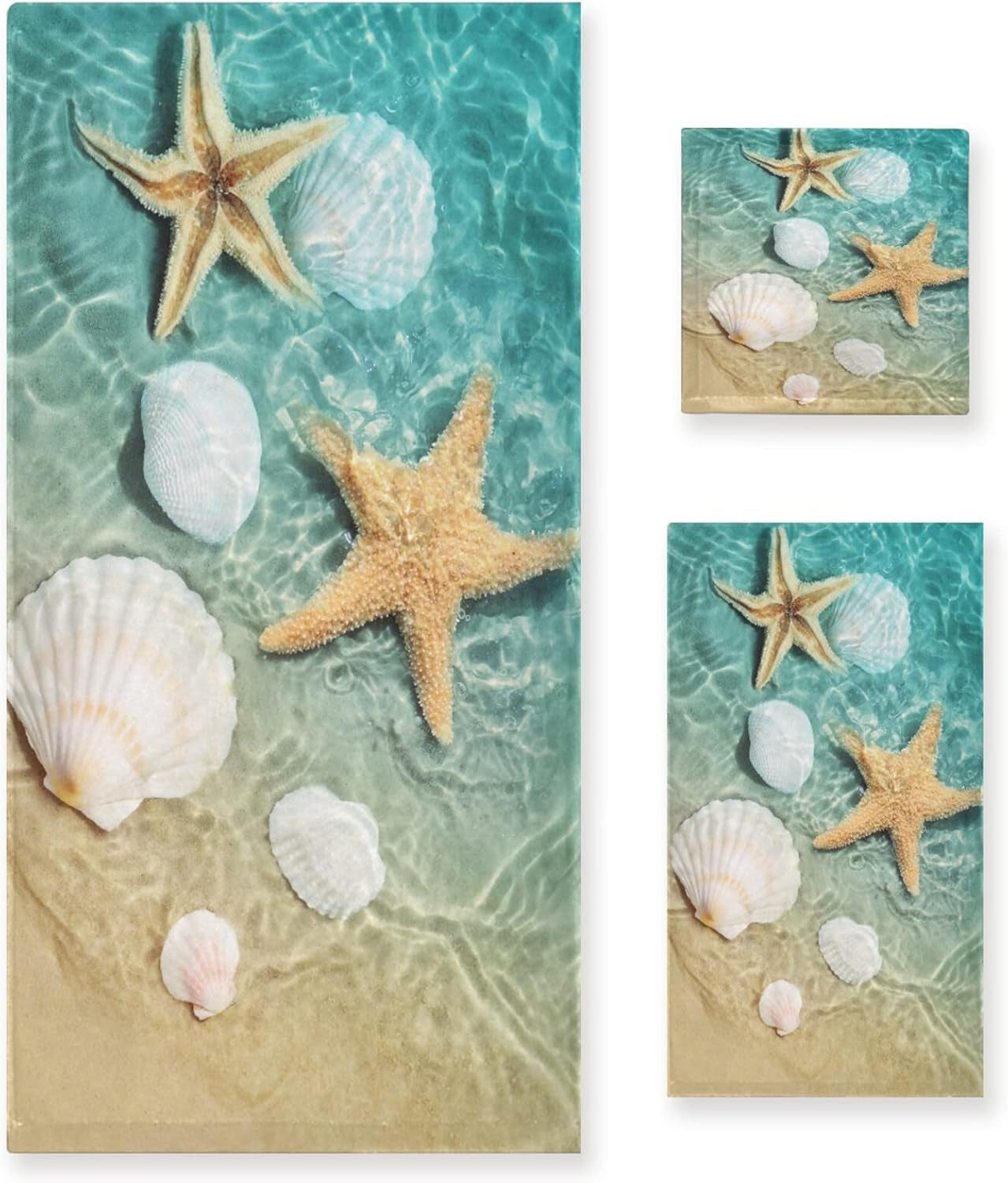 3-Piece Aztec Boho Bath Towel Set | Soft, Highly Absorbent Black & White Tribal Towels for Bathroom, Spa & Hotel