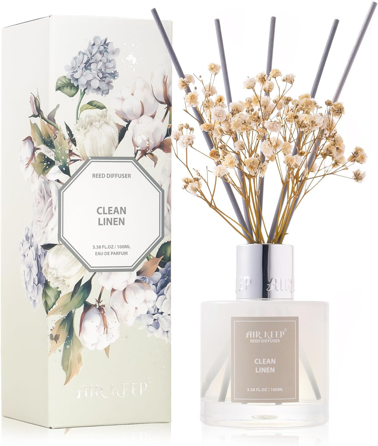 Clean Linen Reed Diffuser Set | Home Fragrance & Bathroom Decor