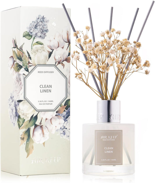 Clean Linen Reed Diffuser Set | Home Fragrance & Bathroom Decor