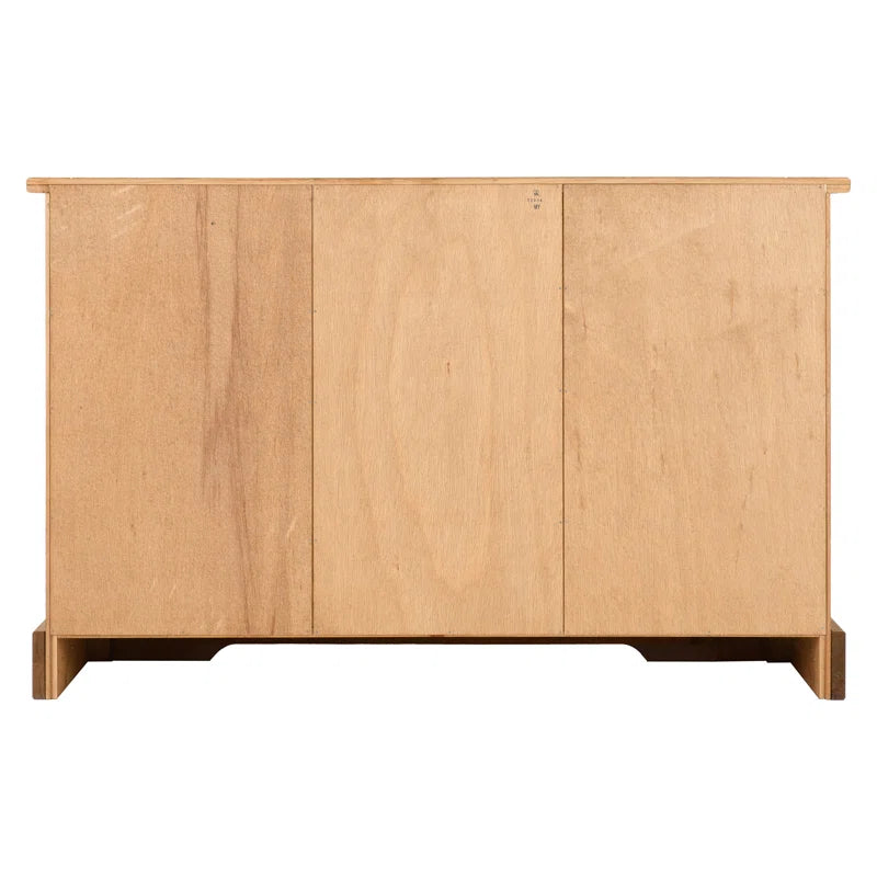 Odelie Solid Wood Farmhouse Buffet Cabinet Sideboard 2 Doors 5 Drawers