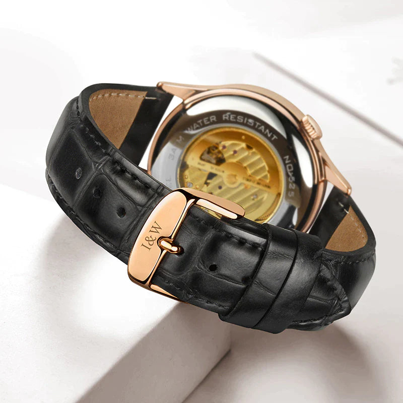 Luxury Blue Tourbillon Men’s Automatic Watch | I&W MIYOTA, Sapphire Glass, Italy Leather