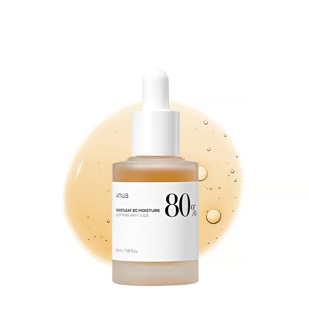 Heartleaf 80 Soothing Ampoule |Hydrating Korean Facial Serum with Panthenol & Hyaluronic Acid, Vegan Lightweight Essence 30ml
