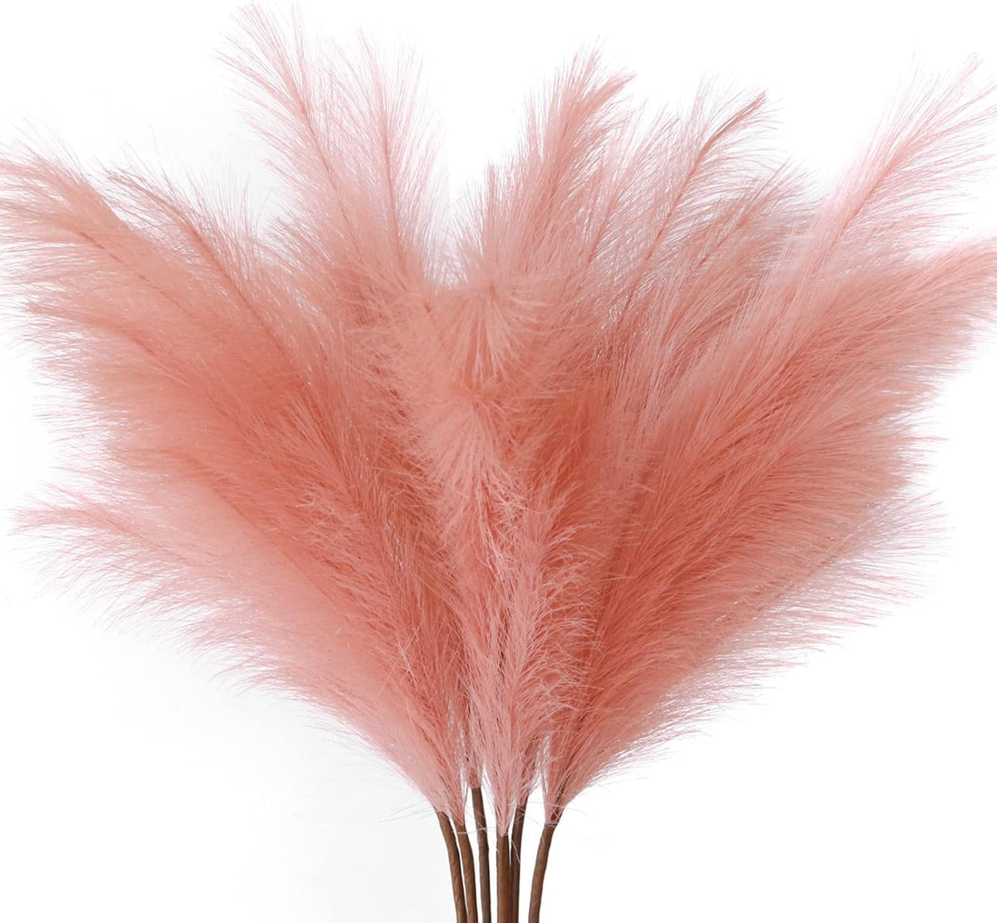 7-Pcs 38"/3.1FT Faux Pampas Grass Large Tall Fluffy Artificial Fake Flower Boho Decor Bulrush Reed Grass for Vase Filler Farmhouse Home Wedding Decor (Green)