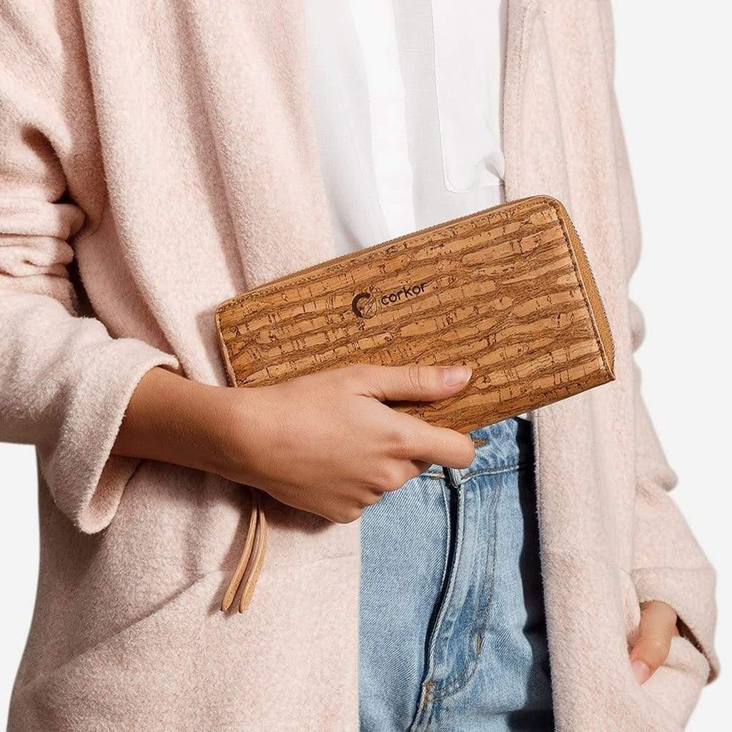 Women’s Long Cork Wallet | Eco-Friendly Slim Design