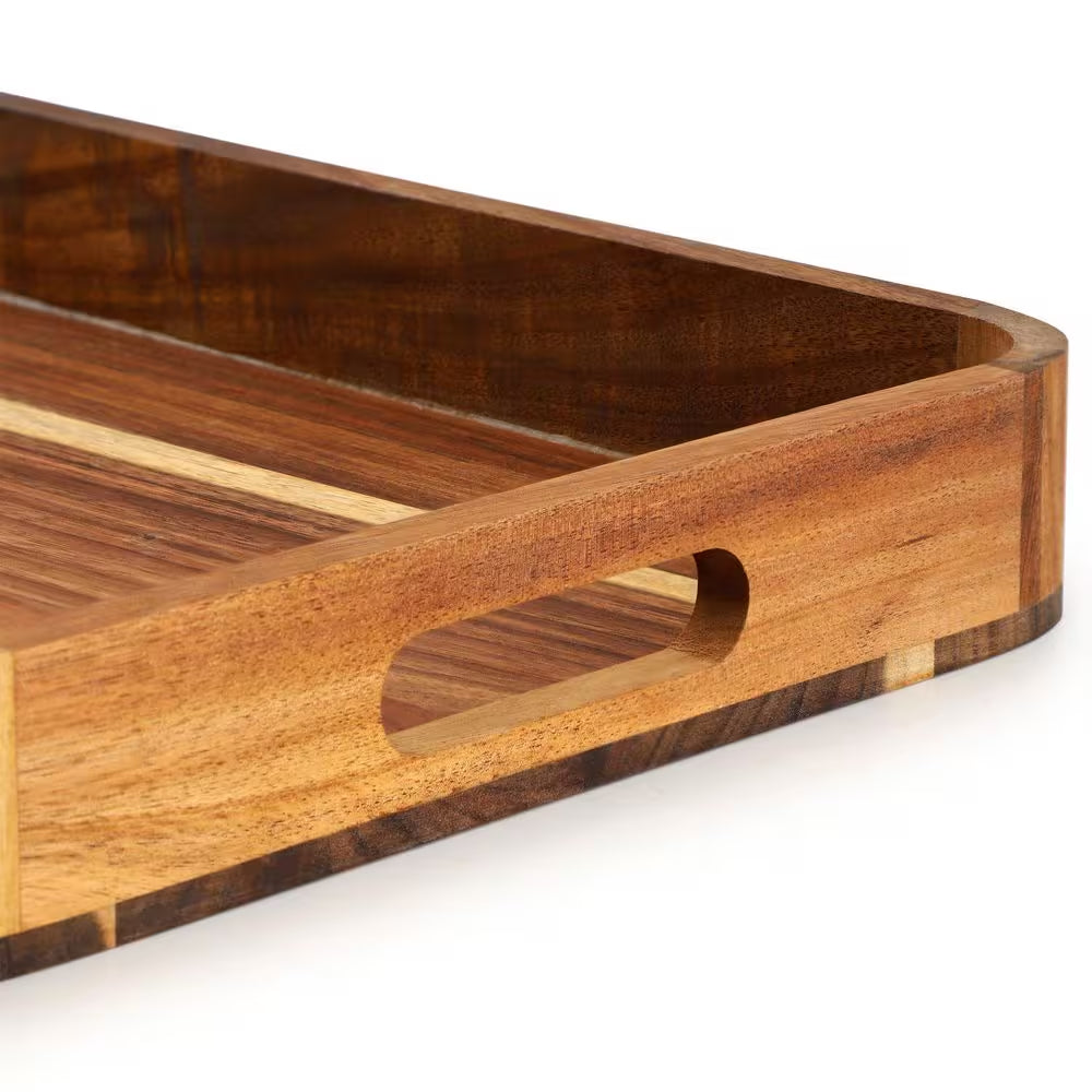 Acacia Wood 17.75 in X 12 in X 2 in Rectangle Serving Tray