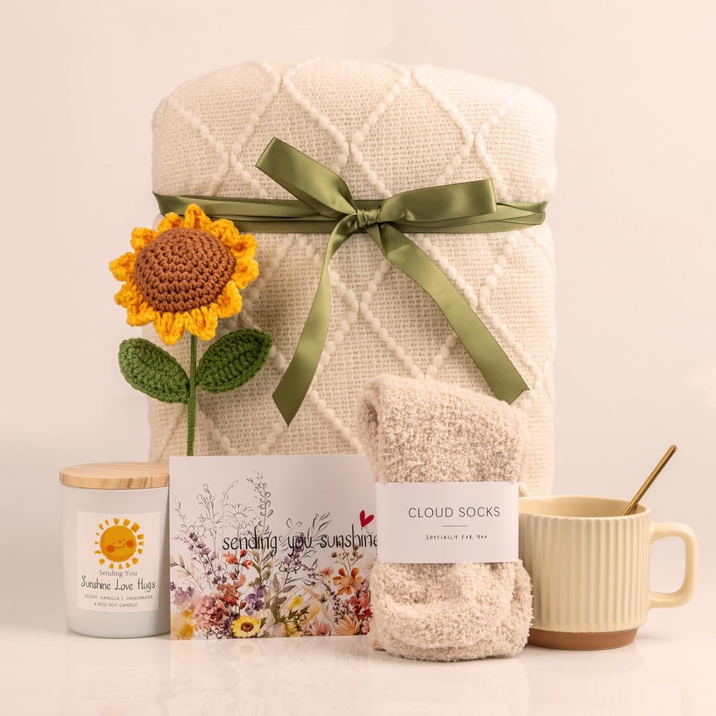 Sunflower Gift Basket for Women | Unique Birthday, Get Well Soon & Thinking of You Care Package