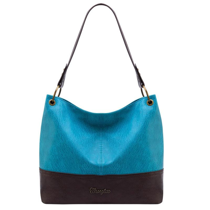 Wrangler Cow Print Hobo Bag Vegan Leather for Woman with Wide Guitar Strap