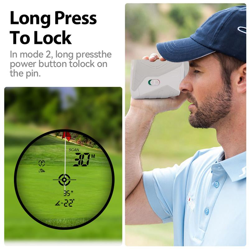 Aetronix Golf Rangefinder with Ramp, 1640 Yard Golf Rangefinder, Golf Laser Rangefinder, 7X Magnification, High Accuracy Flagstick Lock Vibration, Fast Focusing, Gifts for Men, Hunt Equipment Golf Rangefinder Golf Gadgets Golf Accessories