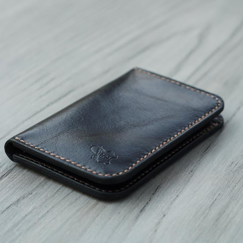 Men’S Handmade Full Grain Leather Wallet Slim Wallet Bifold, Compact and Durable Genuine Leather Card Holder for Everyday Use – Stylish, Fits Front Pocket, Ideal Gift for Him – Black Color