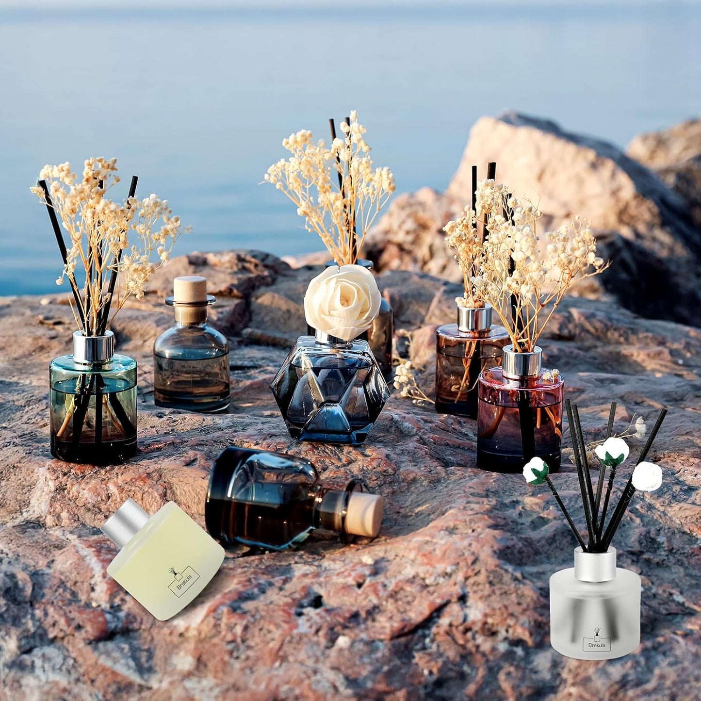 2-Pack Reed Diffuser Set | 6.76 Fl Oz Home & Bathroom Fragrance with 14 Sticks