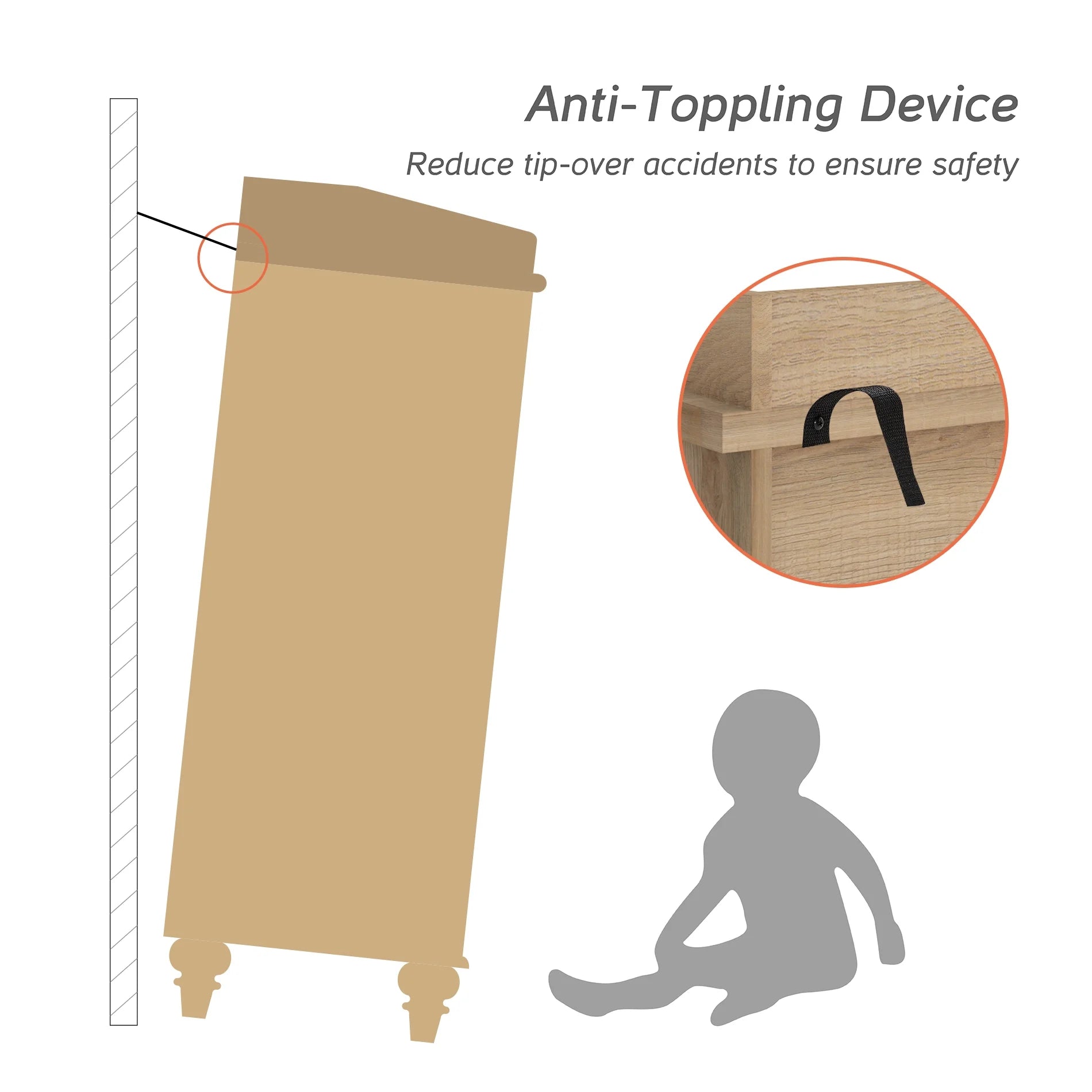 Wood Kids Dresser with 6 Drawers | Mid-Century Oak Nursery Chest