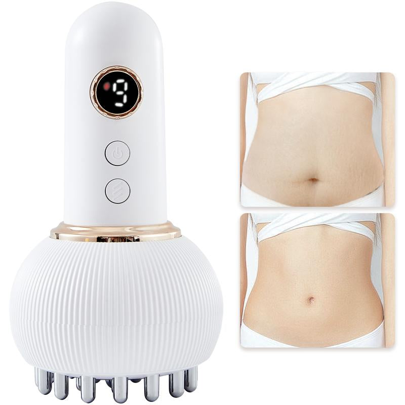 Handheld Body Massager for Legs & Belly - Lymphatic Drainage & anti Cellulite Tool with Heat, Vibration - Electric Sculpting Machine Reduces Stretch Marks + Cellulite White Detox Gift