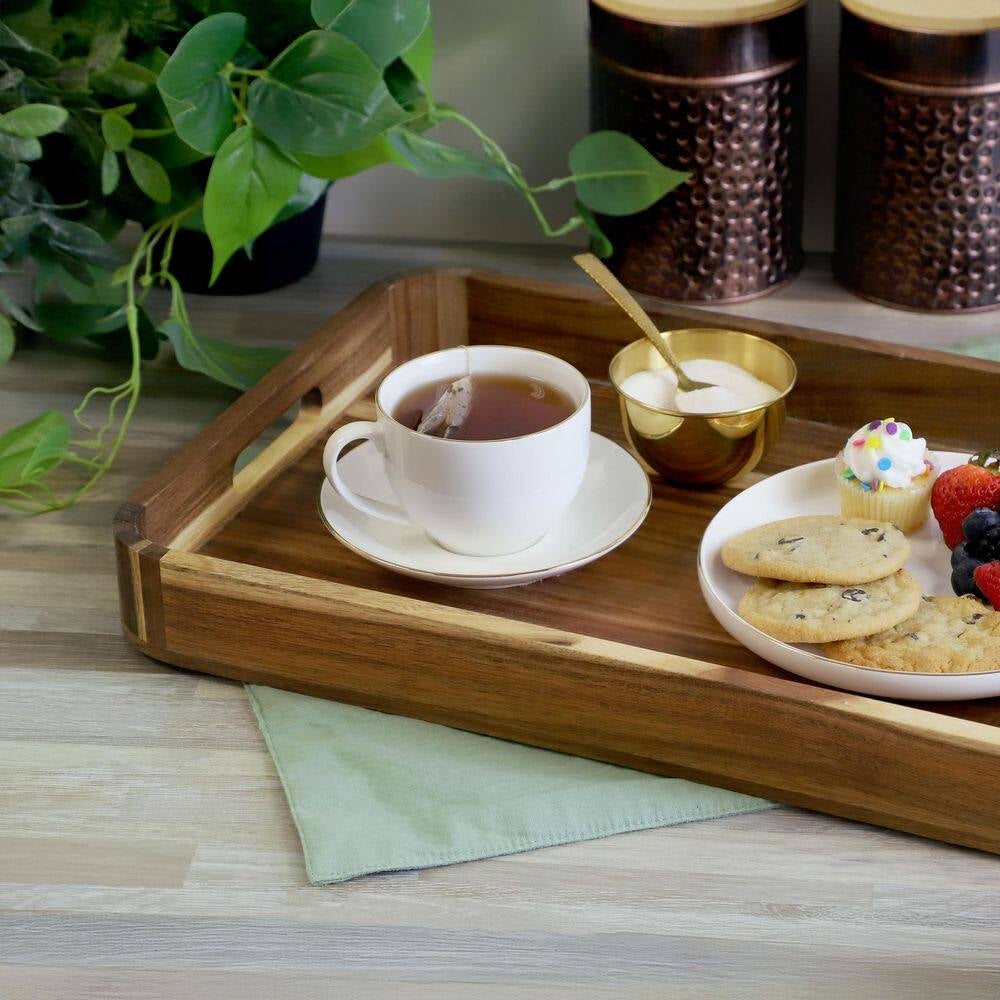 Acacia Wood 17.75 in X 12 in X 2 in Rectangle Serving Tray
