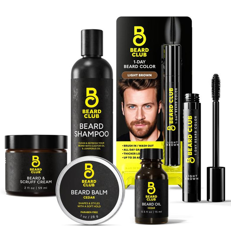 Beard Club One-Day Beard & Eyebrow Color - Available in Four Colors and Four Sizes - Temporary Color for Beard and Eyebrows, Covers Greys, Fills in Patches, and Enhances Volume - 30 Applications per Tube
