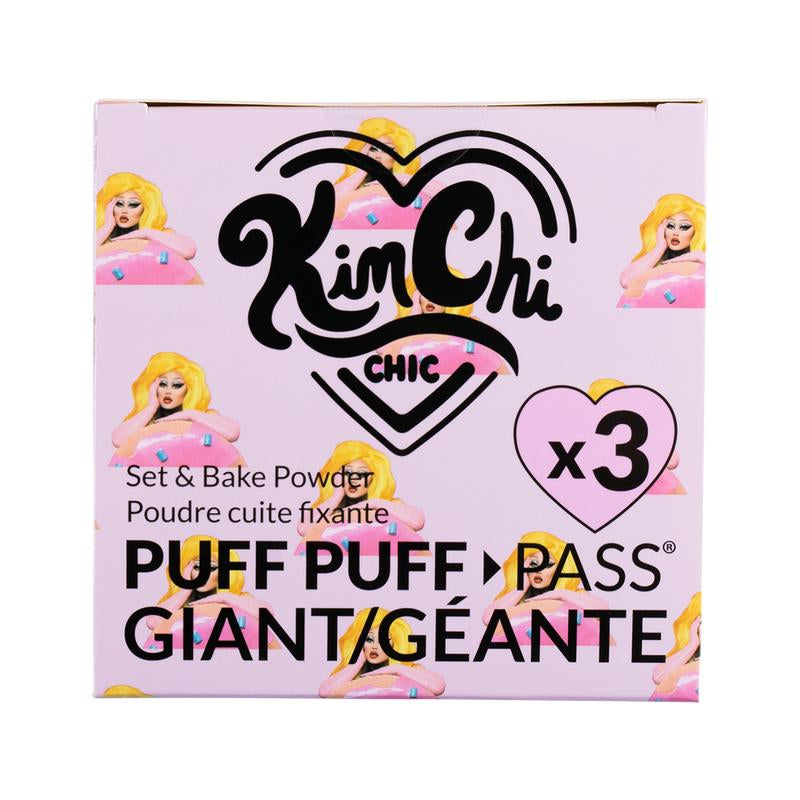 Kimchi Chic Beauty GIANT Puff Puff Pass Set & Bake Powder with Rice Powder & Vitamin-E, Lightweight & Translucent Makeup