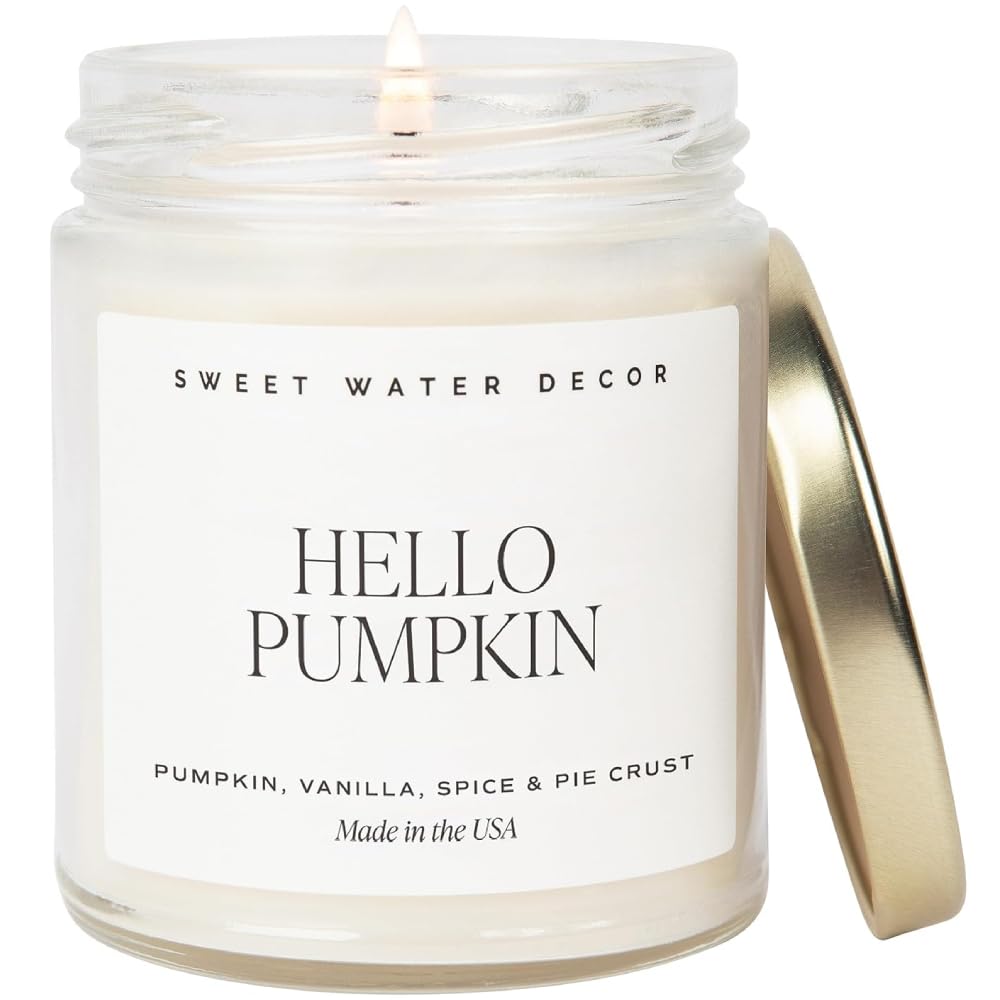 Leaves Autumn Soy Candle |Cinnamon & Apple Scented 9oz Jar, 40-Hour Burn Time, Fall Home Fragrance, Made in USA"