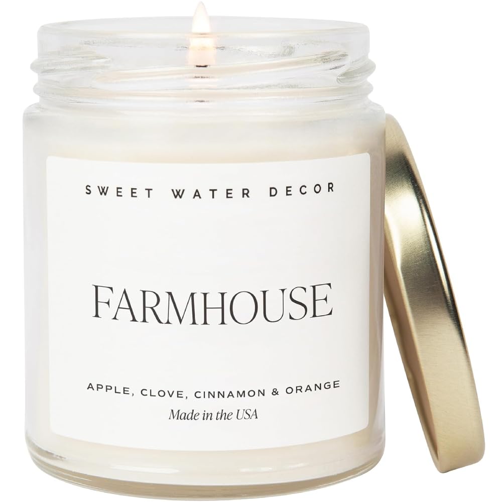 Leaves Autumn Soy Candle |Cinnamon & Apple Scented 9oz Jar, 40-Hour Burn Time, Fall Home Fragrance, Made in USA"