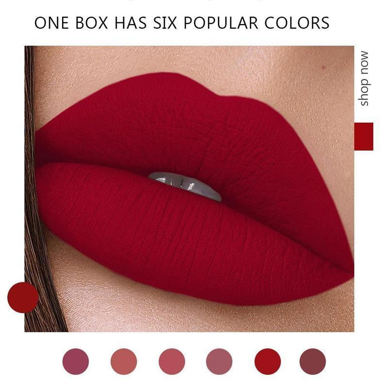 6 Counts Waterproof Long-Lasting Matte Lipstickset Easily Tinted and Moisturizing Lipsticks Suitable for All Occasions Lip Makeup Matte Lipgloss Lipstick Pearls Girls and Women Makeup Accessories Cosmetic Glossy