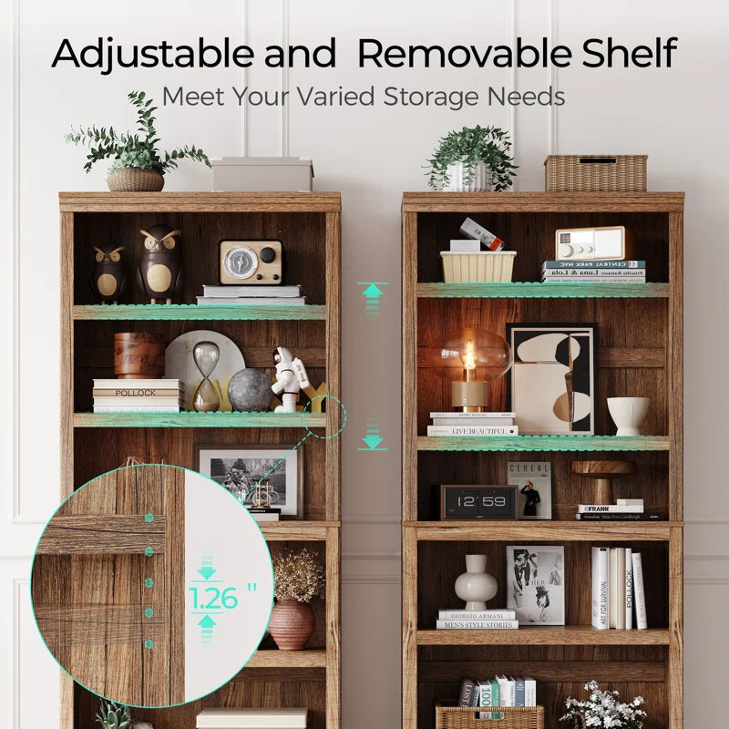 Kiwako Bookcase | Modern 5-Tier Open Storage Shelf