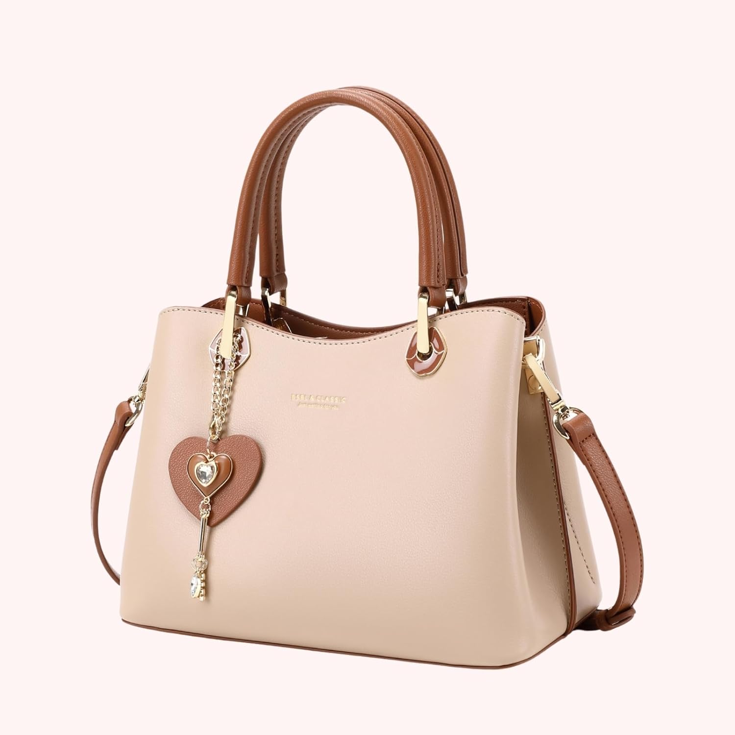 Women’s Top-Handle Vegan Leather Satchel | Detachable Strap Tote Handbag for Fashion & Everyday Use