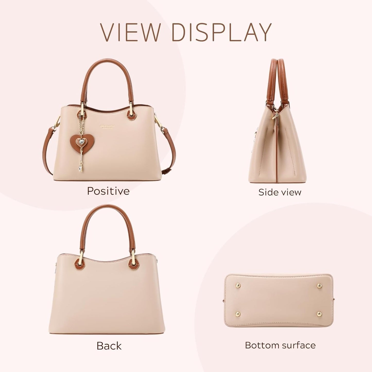 Women’s Top-Handle Vegan Leather Satchel | Detachable Strap Tote Handbag for Fashion & Everyday Use