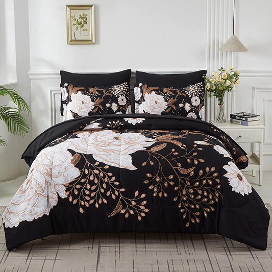 7-Piece Bed in a Bag Comforter Set | Reversible Soft Microfiber Bedding, All-Season Sheet Set